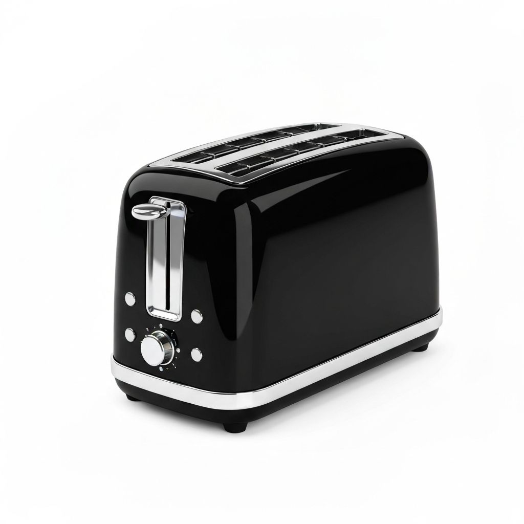 Black retro kitchen toaster